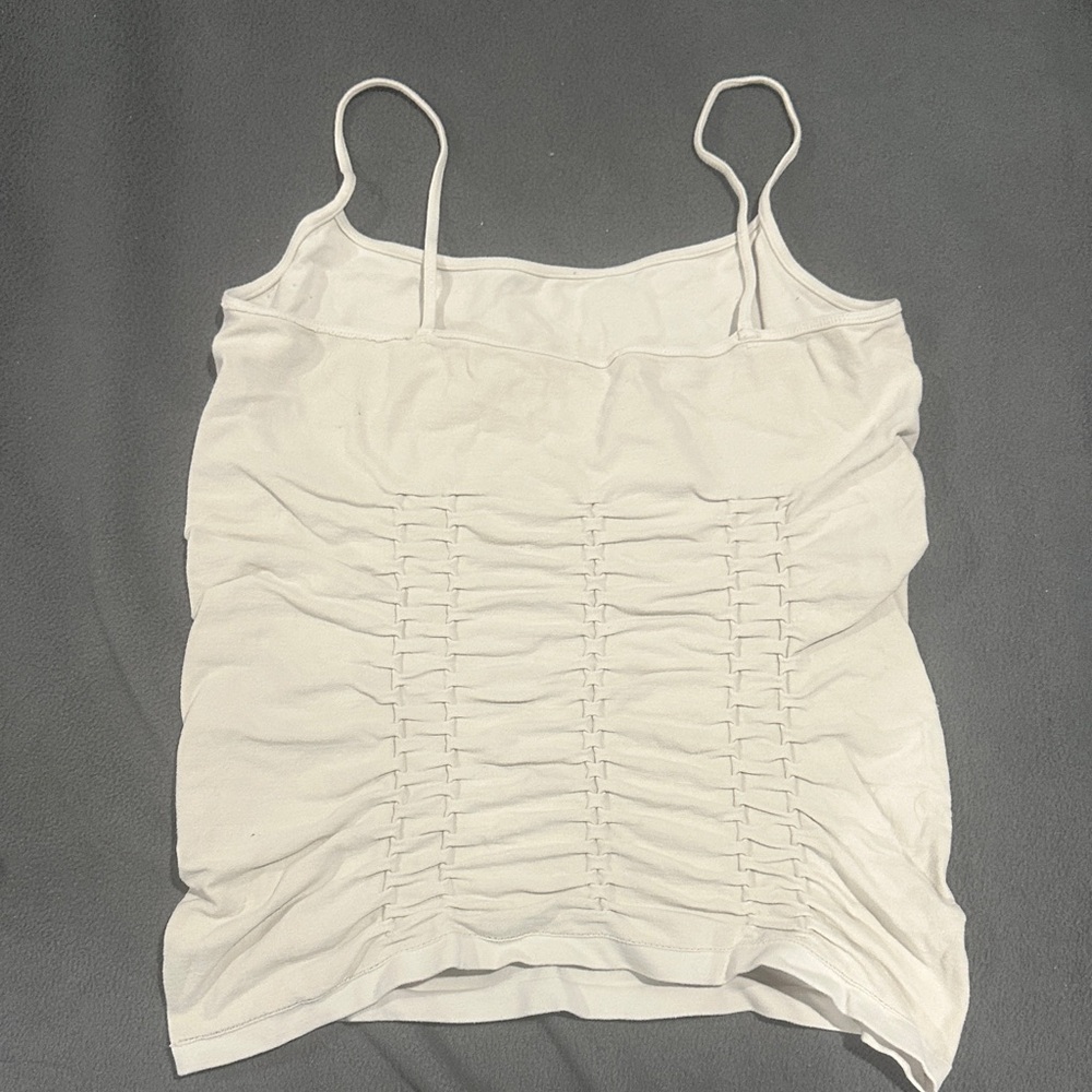 Chic White Ruched Tank Top - Picture 2 of 2